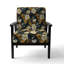 Fleurs jaunes et vertes - Fauteuil rembourré d'appoint tropical