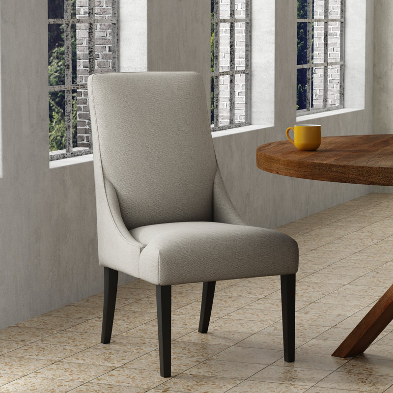 Chaise de salle à manger rembourrée à dossier, Brun