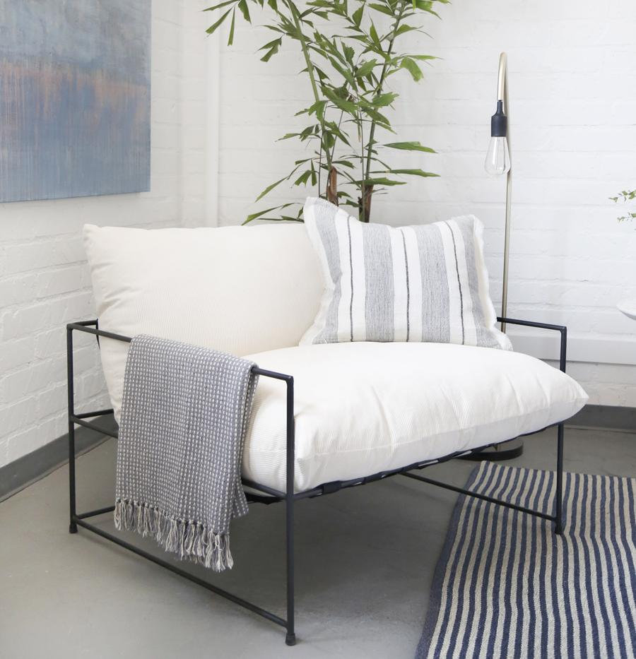 Laguna Striped Throw Pillow, Gray/Charcoal