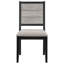 Chaise d'appoint noire rembourrée (ensemble de 2)