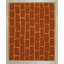 Tapis contemporain en laine tissé à plat orange Oidipous