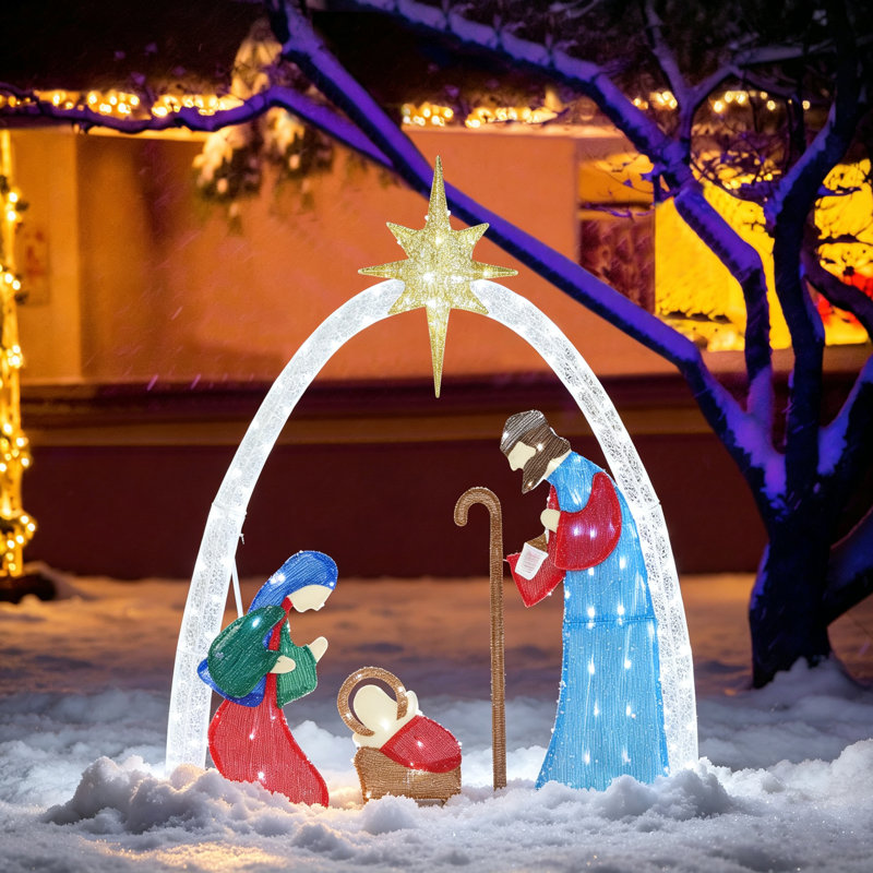 Crèche de Noël lumineuse 5 pi Gutierrez, Multi-couleur