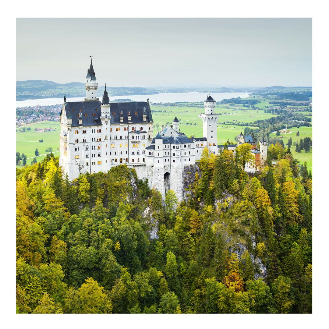 Halbglänzende Tapete Schloss Neuschwanstein Panorama