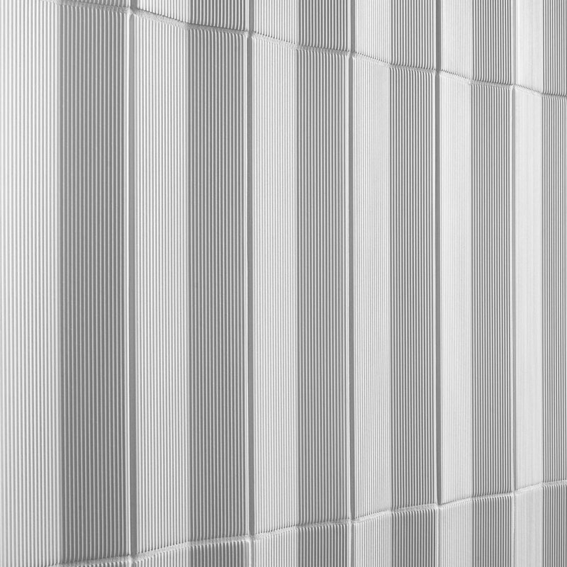 Kinzie 4x16 Concave 3D Matte Ceramic Tile, White
