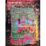 Hand Knotted Oriental Area Rug in Green/Multi