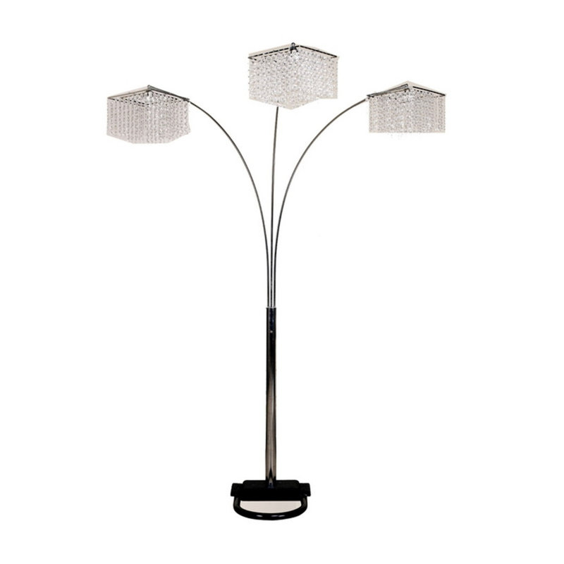 Lampe sur pied 84 po avec 3 arches en cristal
