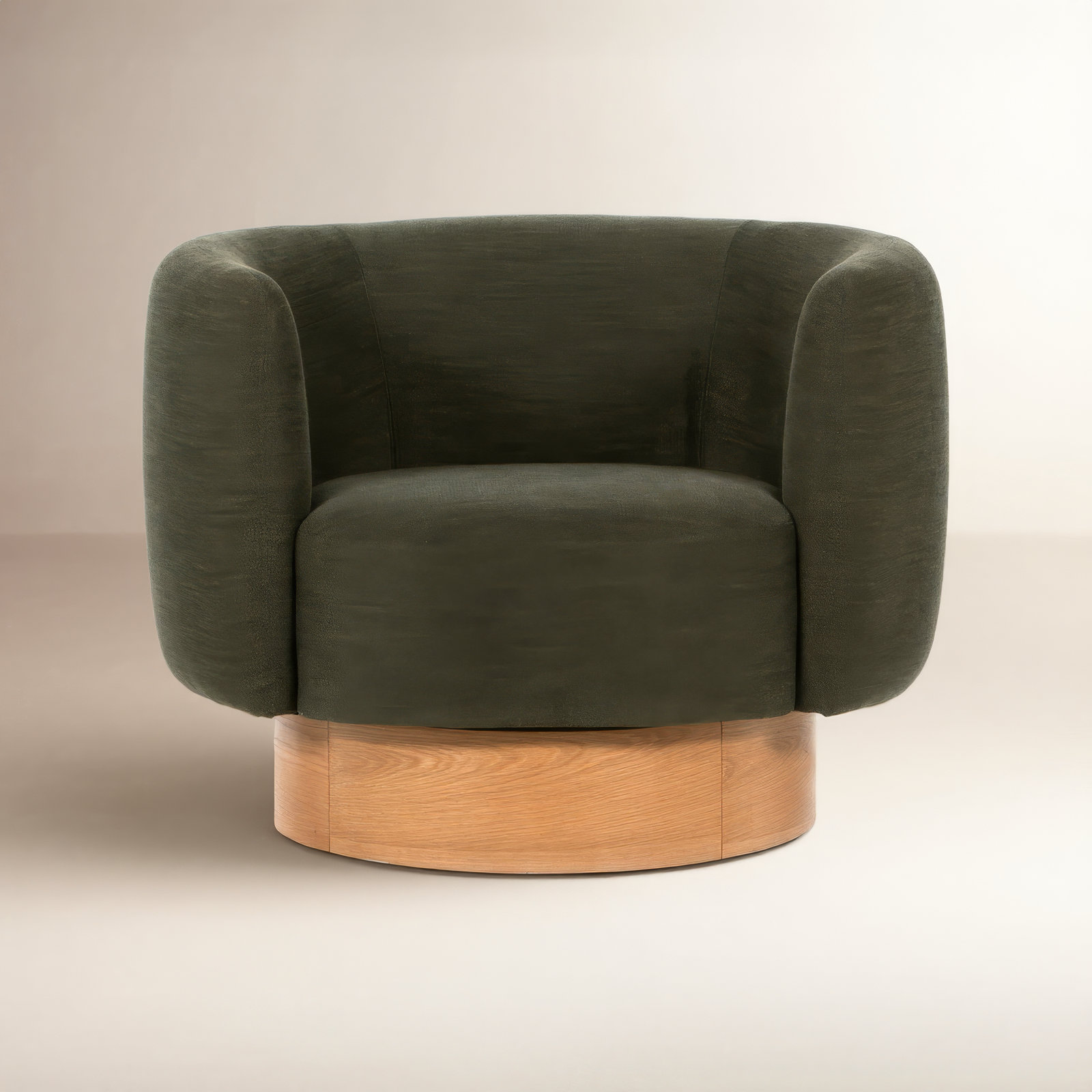 Fielding Oak Swivel Barrel Chair