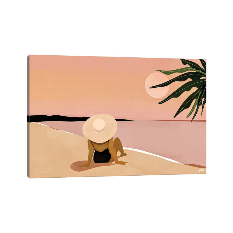 «Beach Gaze» par Bria Nicole - impression d'art graphique, H 8 po x l 12 po x P 0,75 po, Toile tendue, Pas de tapis