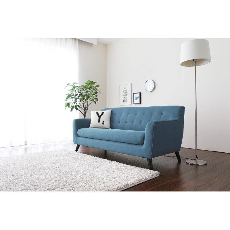 Canapé à accoudoirs carrés 74,8 po, Bleu