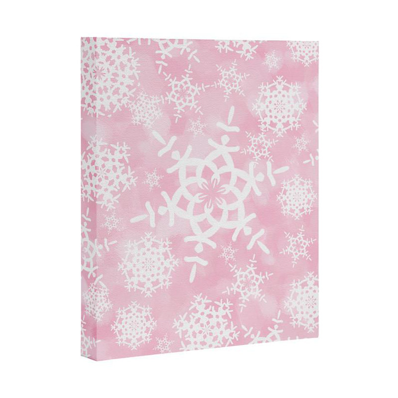 « snow flurries », reproduction rose, H 10 po x l 8 po, Toile tendue