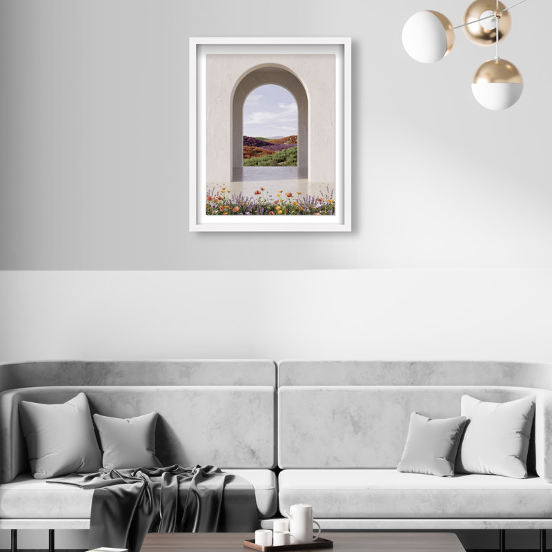 Window to Paradise Framed Graphic Art, 37.5"H x 31.5"W, White Shadowbox