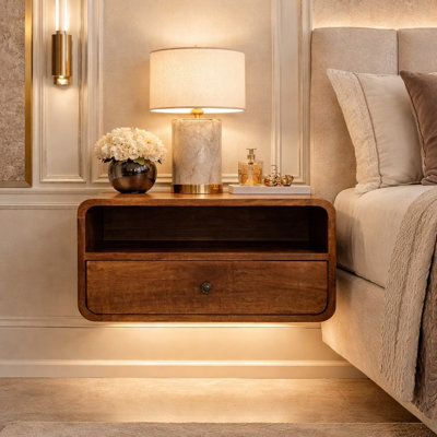 Dollison 55 cm W Solid Wood Bedside Table