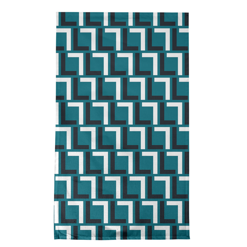 Maillard Tea Towel Kitchen Towel, Teal/Black/White, Cotton Blend