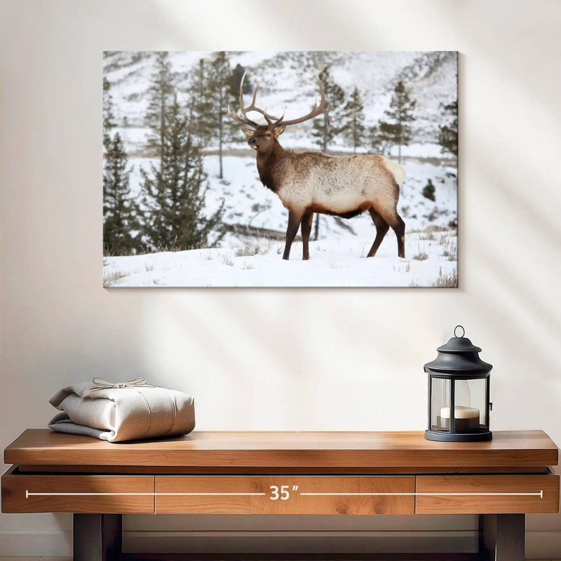 Winter Bull Elk, 16" H x 24" W