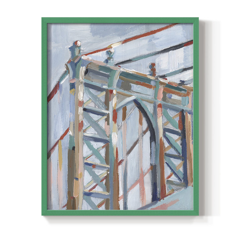 «Big City Colors II», reproduction encadrée - bois massif, Vert, H 10 po x l 8 po