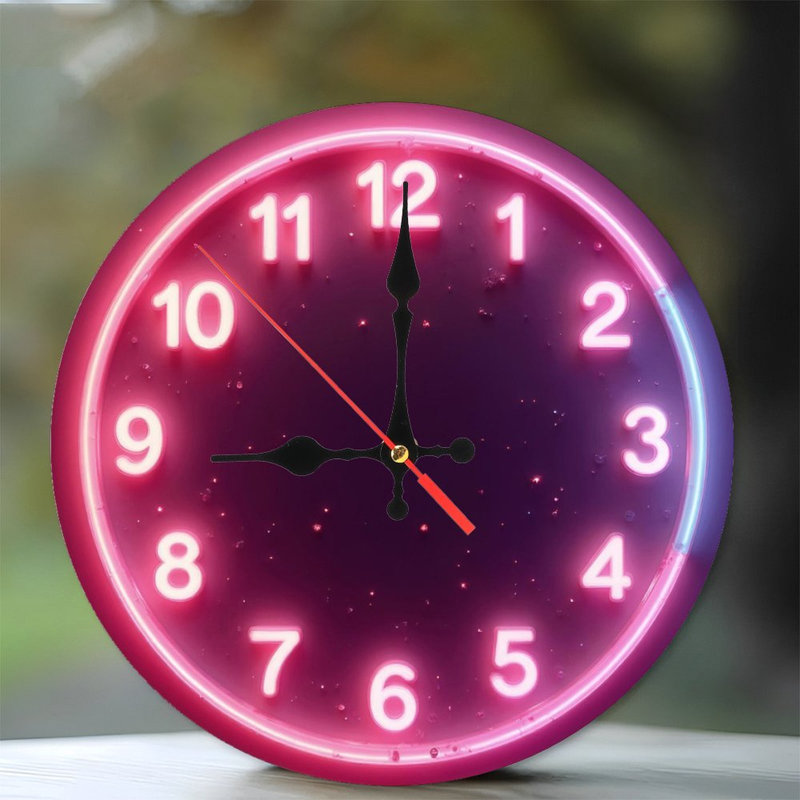 Horloge lumineuse de style néon