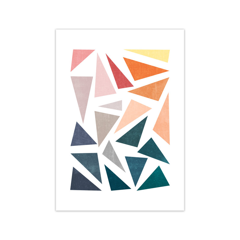 Abstract Colourful Geometric Original - Print, 30cm H x 21cm W x 1cm D, Unramed