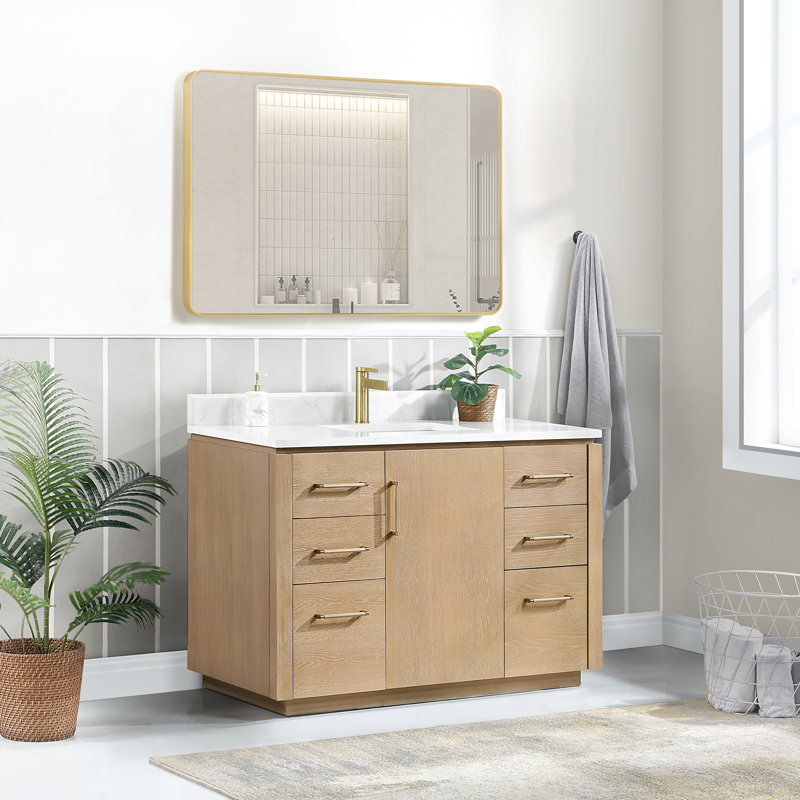 San 48'' Washed Ash Gray Single Bathroom Vanity