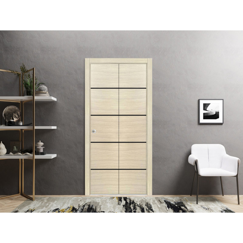 Porte pliante en bois massif massif, 84 po x 84 po