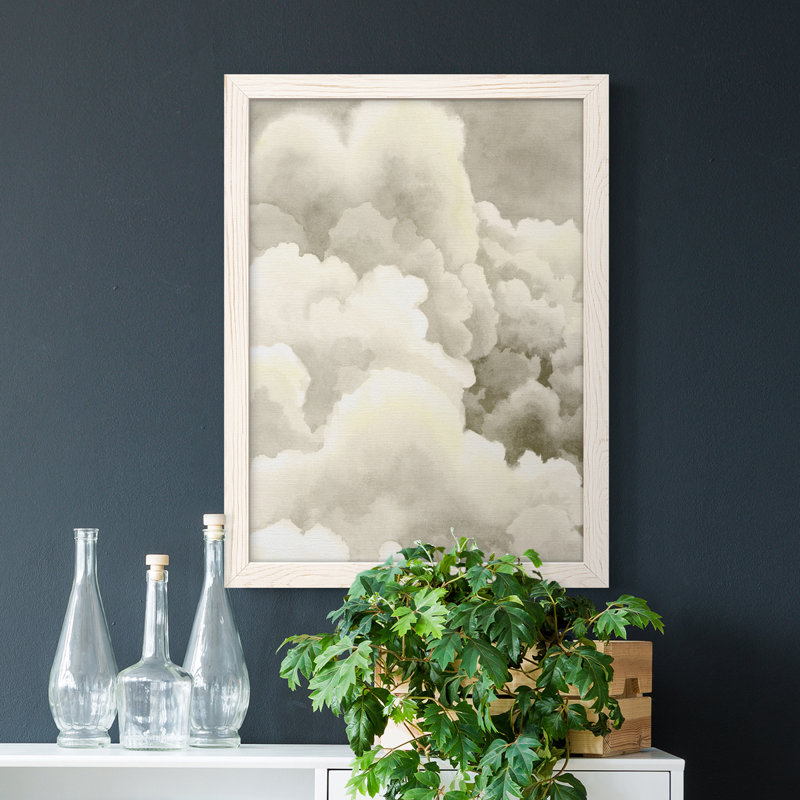 Tempête Brew I - reproduction de photo sur toile, Cadre blanc, H 28 po x l 38 po x P 1 po
