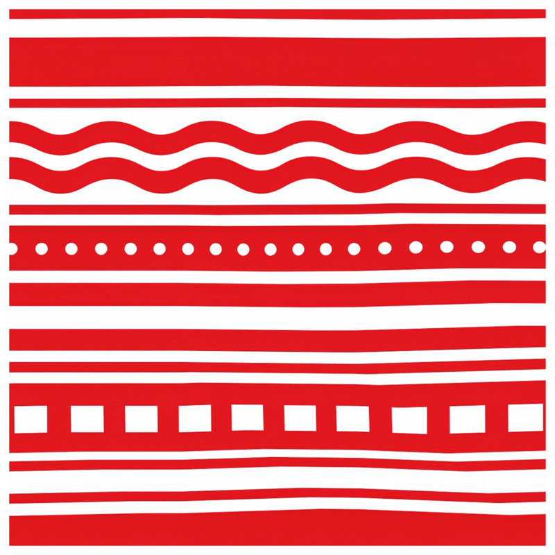 Red White Patterns Comforter, Queen