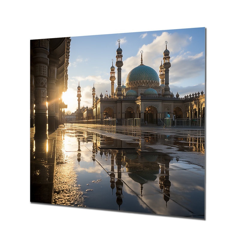 Al Azhar Mosque III - marguerites, art mural en métal, H 16 po x l 16 po
