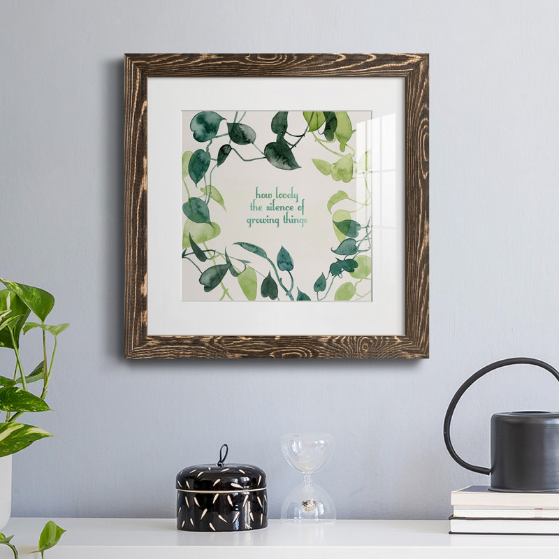 " Magic Grows II ", 35.5" H x 35.5" W x 1.5" D, Walnut Framed Paper, White