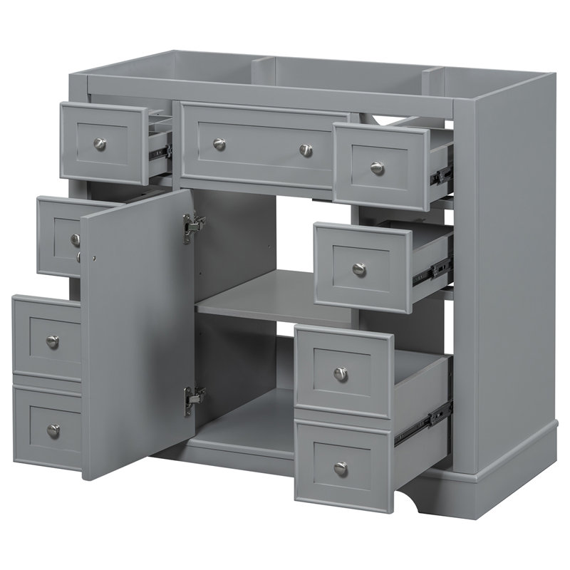 Base de meuble-lavabo simple 35,6 po seulement, Gris