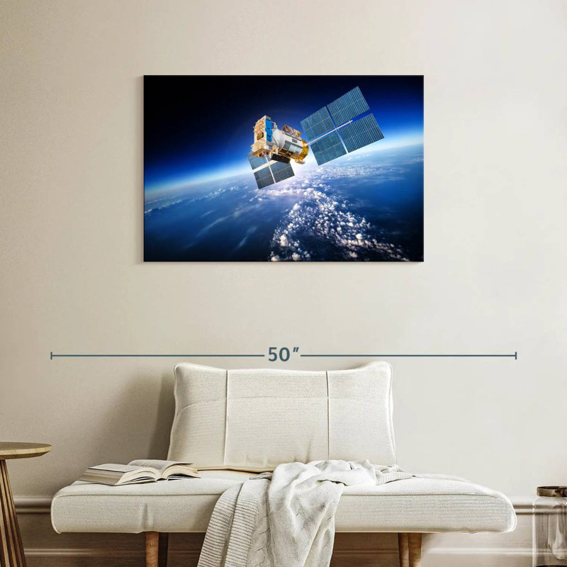 Oberle Satellite Hovering Over Earth, 24" H x 36" W
