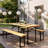 Aleacia 6 - Person Fir Solid Wood Patio Dining Set Rectangular Table-1499685148