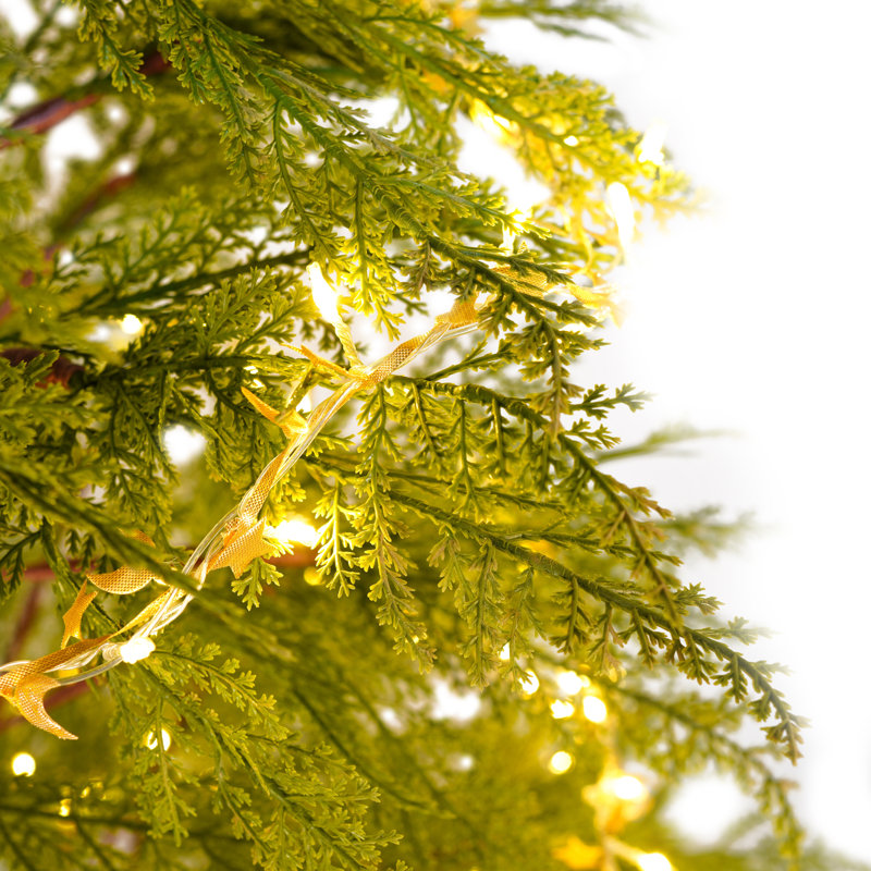 Arbre de Noël artificiel 6 pieds avec lumières DEL et base en métal