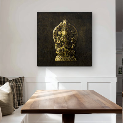 Lord Ganesha - Office Black Metal Print for Home Decor