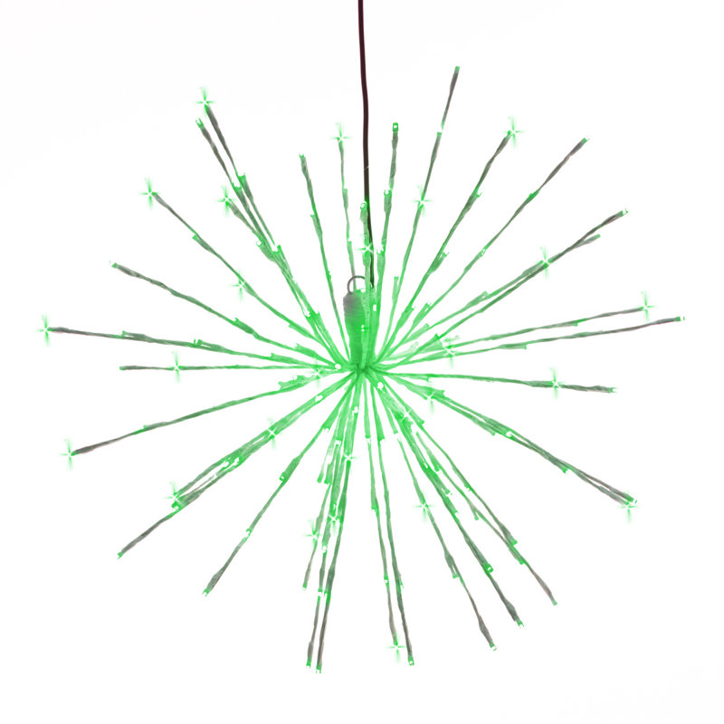 32in Spritzers LED Twinkle Lantern, Green, 24" H x 24" L x 24" W