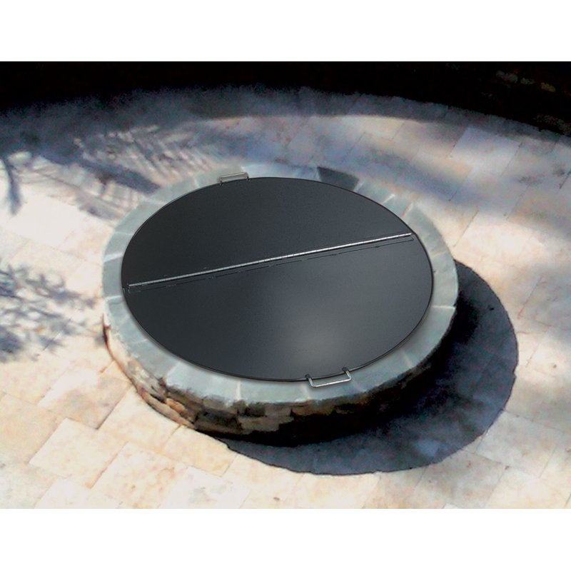 Round Stainless Steel Fire Pit Lid, 1.2" H x 33" W x 33" D