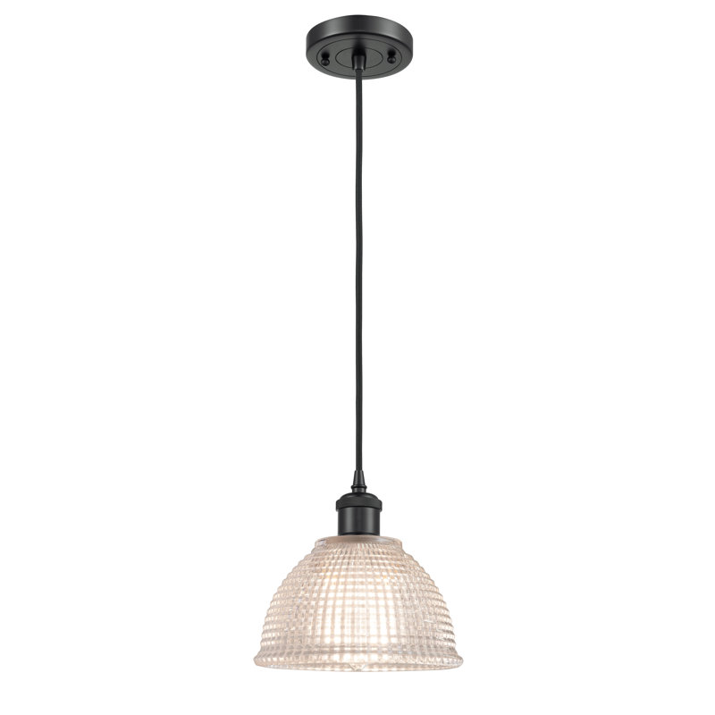 Luminaire suspendu en forme de cloche à 1 lumière Efrain, Noir mat, Ampoule non incluse
