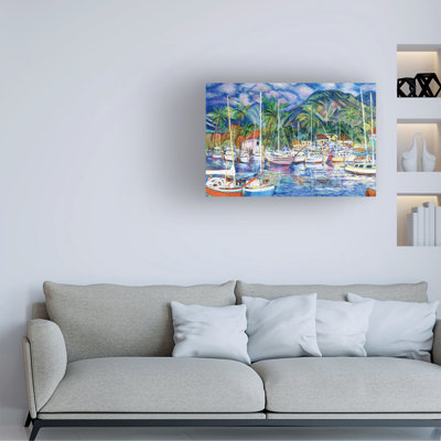 Art mural sur toile tendue - "Lahaina Marina", art mural de maîtres pour salon, chambre à coucher ou bureau - 12 x 19