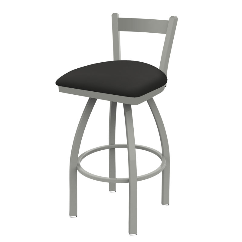 821 Catalina Low Back Swivel Bar Stool, Anodized Nickel, Canter Iron, Bar Stool (30" Seat Height)