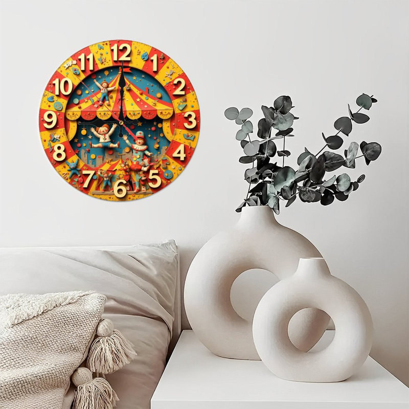 Horloge murale colorée