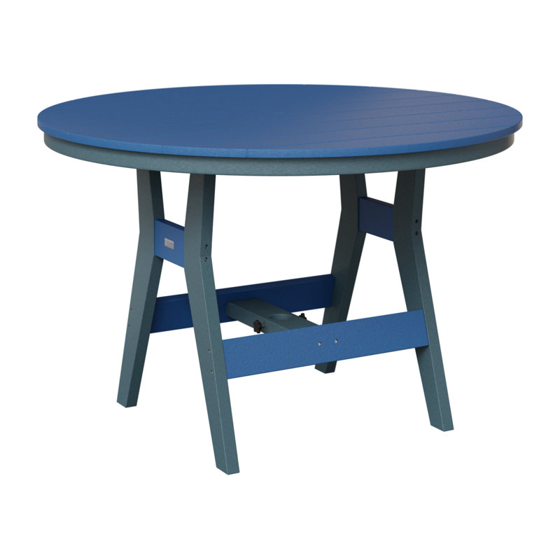Harbor Outdoor Round Bar Table, Slate, Pacific Blue