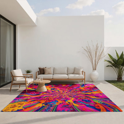 Tapis intérieur et extérieur Fractal Flow