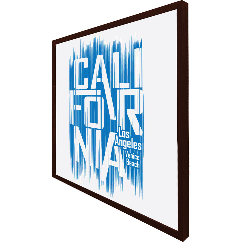 Ashaad California Venice Beach - Single Picture Frame Print, 76cm H x 76cm W x 4cm D, Brown Framed