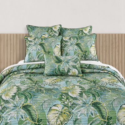HANALEI - TEAL QUILTED BOUDOIR DECORATIVE THROW PILLOW