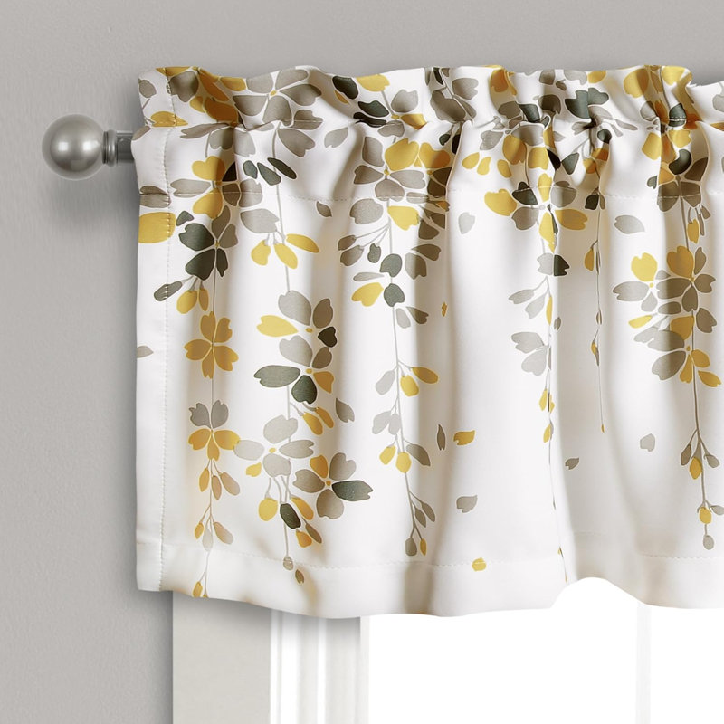Weeping Flower Light Filtering Valance, Header,  - Floral Curtains - Valance Curtains - Bathroom & Kitchen Valances For Windows - Cottage & Farmhouse Décor