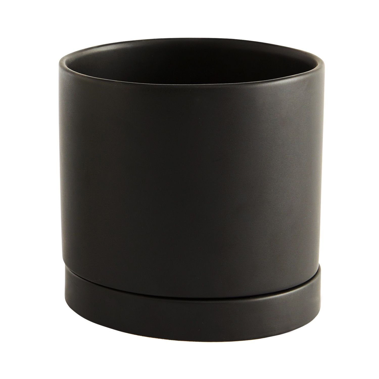 Carlotta Ceramic Pot Planter, 7" H x 7" W x 7" D, Black
