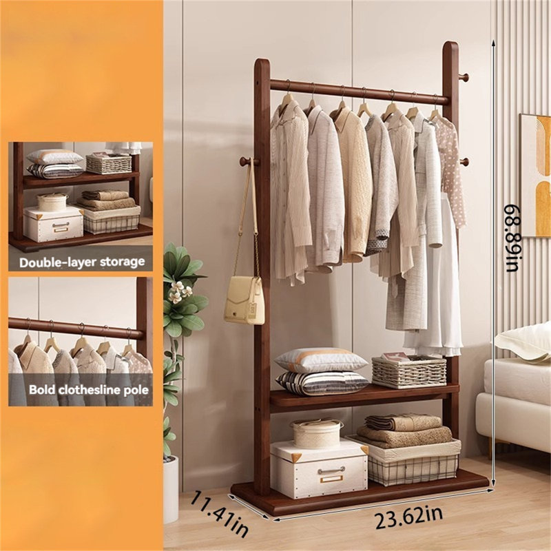 Classic Solid Wood Clothes And Hat Stand
