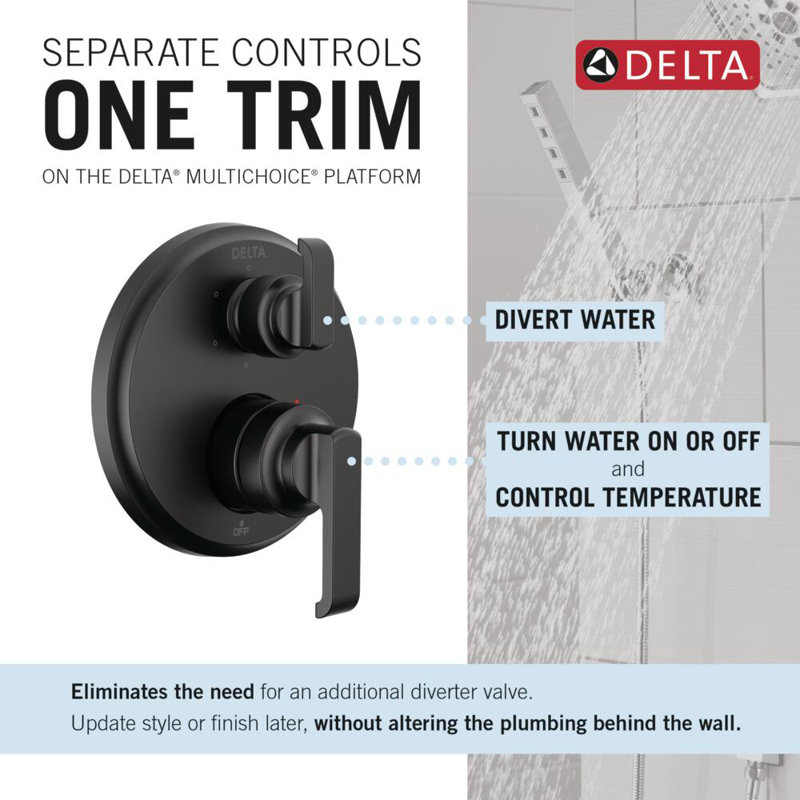 Ensemble de garniture de soupape de dérivation intégrée à 6 réglages Tetra 14 Series, ensemble de dérivation de robinet de douche