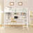 Twin Size Loft Bed With Storage Shelves, Desk And Ladder, White-1828780545