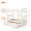 Lit simple superposé avec échelle, barrière de sécurité, lit gigogne simple à 3 tiroirs pour chambre d'adolescent, chambre d'amis-497646977