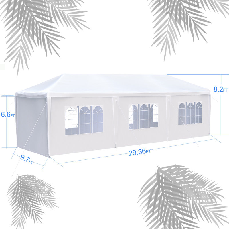 Tente de mariage 10 * 30 pi avec 5 parois latérales amovibles, utilisation extérieure pour la fête, le mariage, le marché