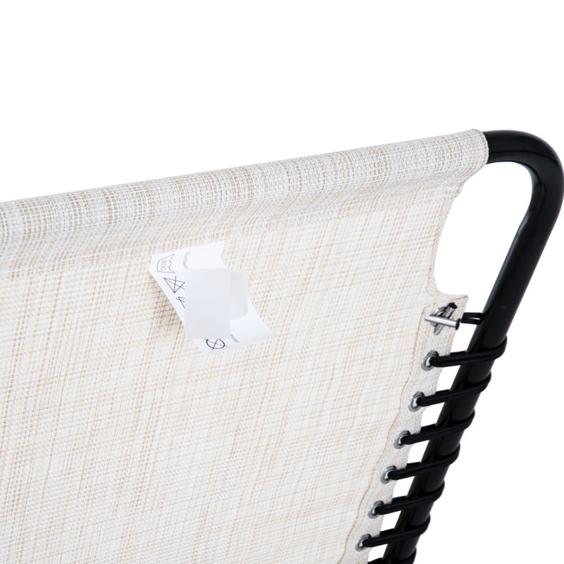 Chaise de patio pliante - 4 inclinables, filet respirant, blanc crème pour l'extérieur, siège de jardin inclinable pour la plage, pliable